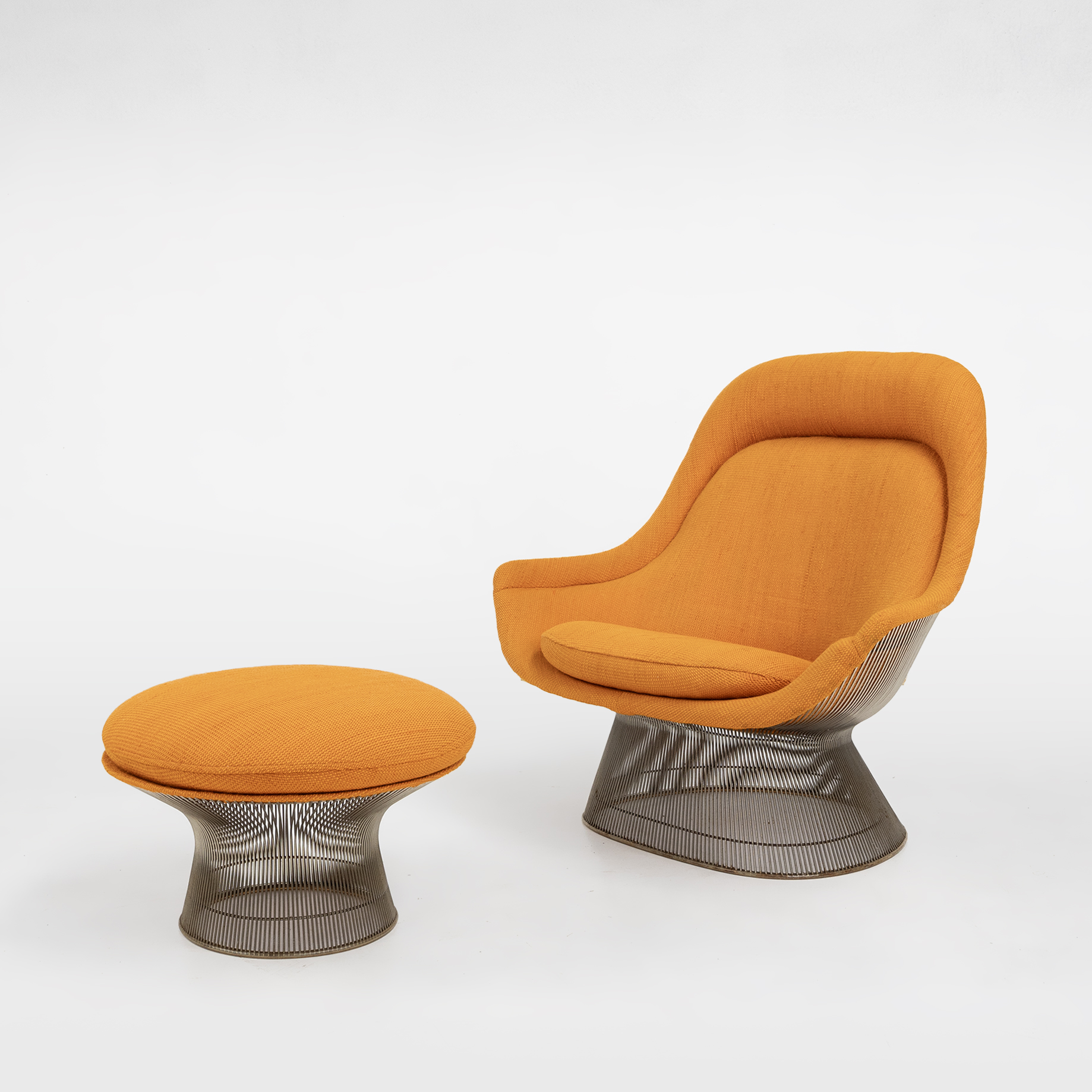 Model 1705 easy chair and ottoman set by Warren Platner for Knoll, USA 1966thumbnail